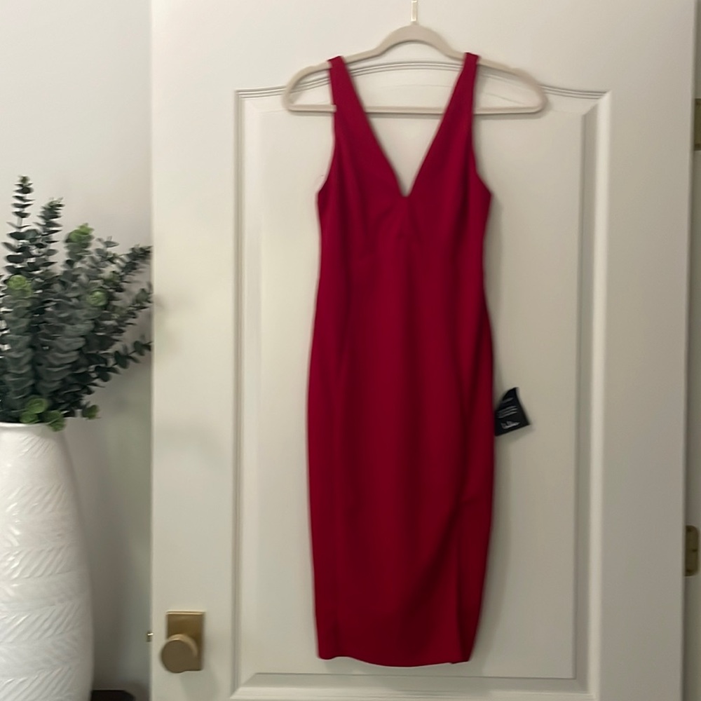 A - Lulu’s Iconic Moment Red Bodycon Midi Dress